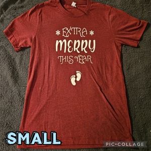 Extra Merry This Year Baby Pregnancy Announcement Holiday Maternity Size Small